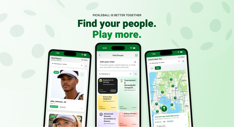PaddleLink helps pickleball players find players, groups, and courts